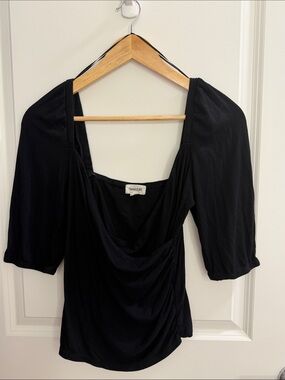Open edit black cross cross front top size medium